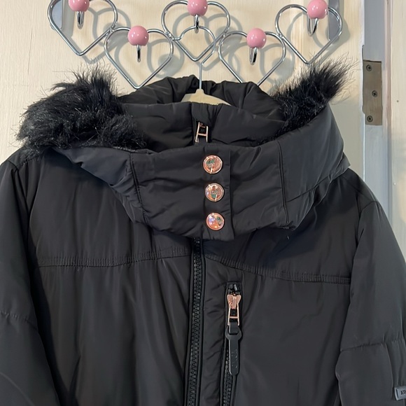 Xoxo Vegan Fur Trimmed Winter Coat - Picture 7 of 14